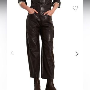 ba&sh Leather Frances Cropped Pants